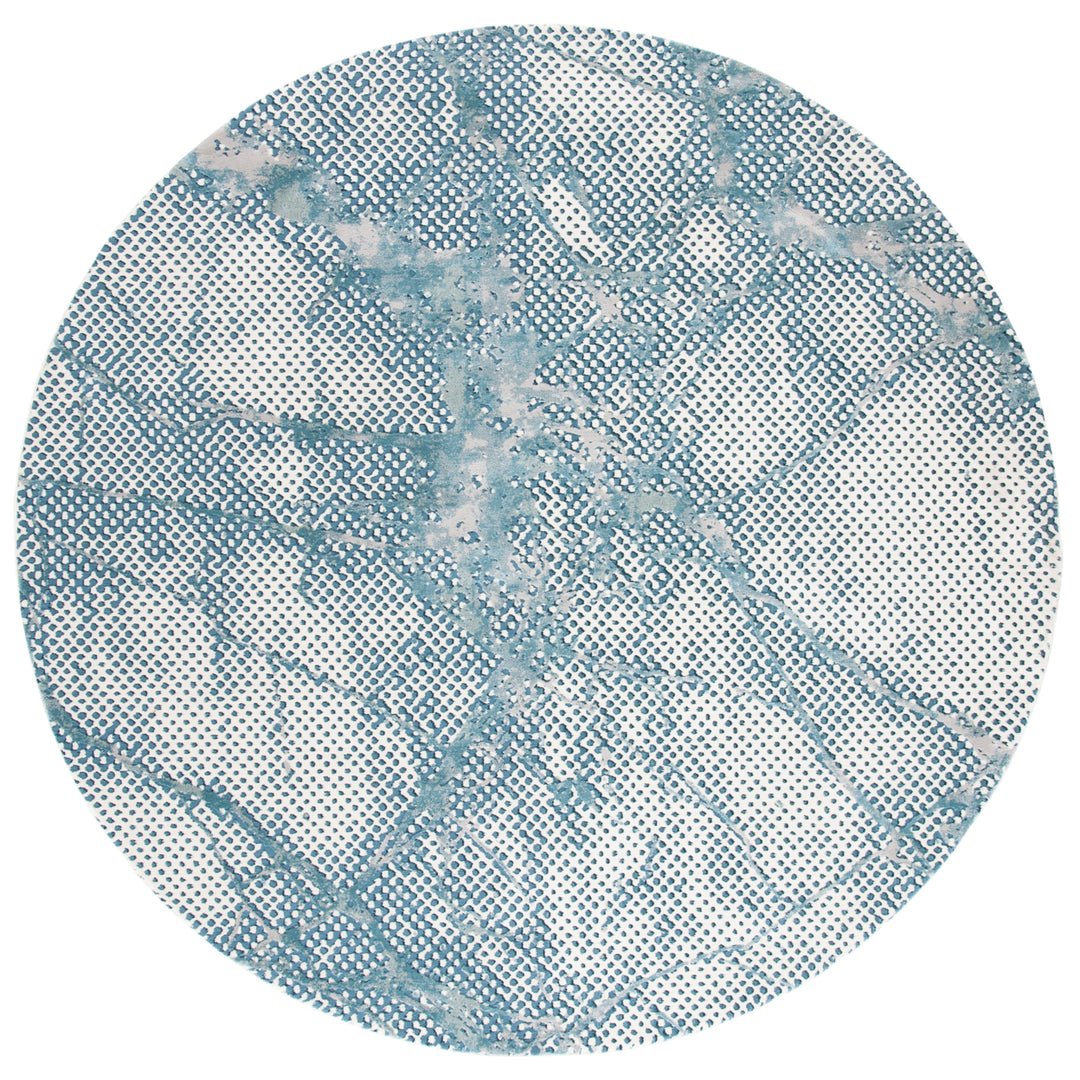 SAFAVIEH Meadow Collection MDW180K Turquoise / Ivory Rug Image 4