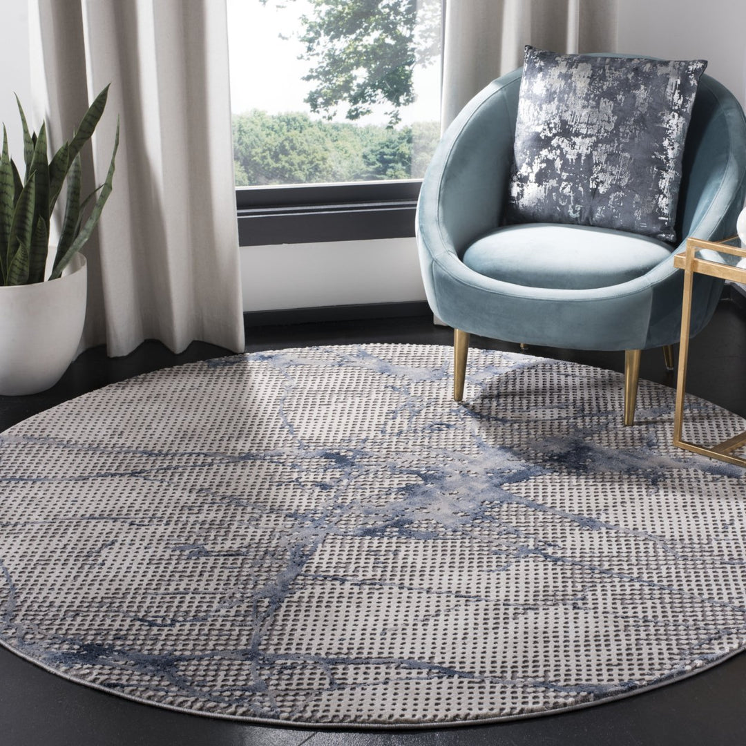 SAFAVIEH Meadow Collection MDW180N Navy / Ivory Rug Image 2