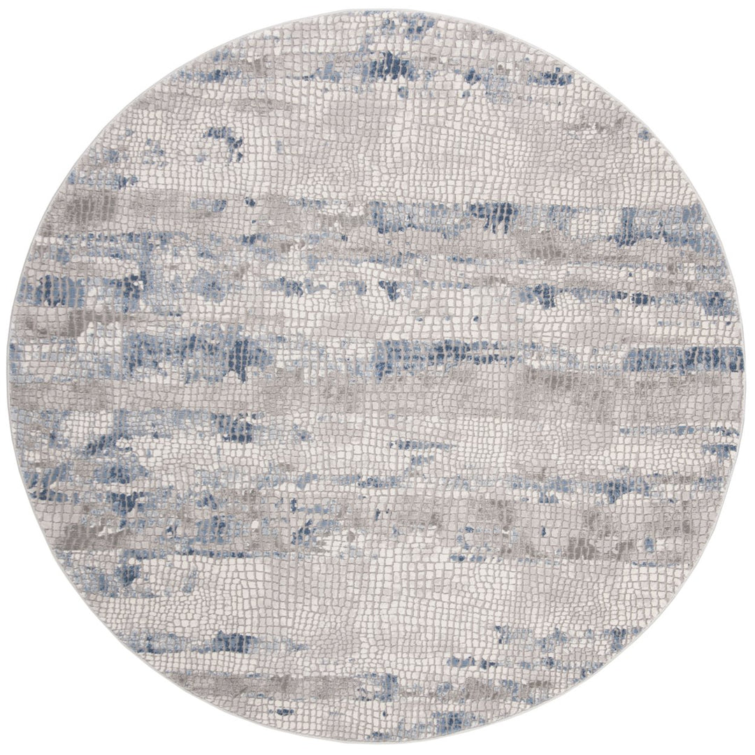 SAFAVIEH Meadow Collection MDW182F Grey / Navy Rug Image 4