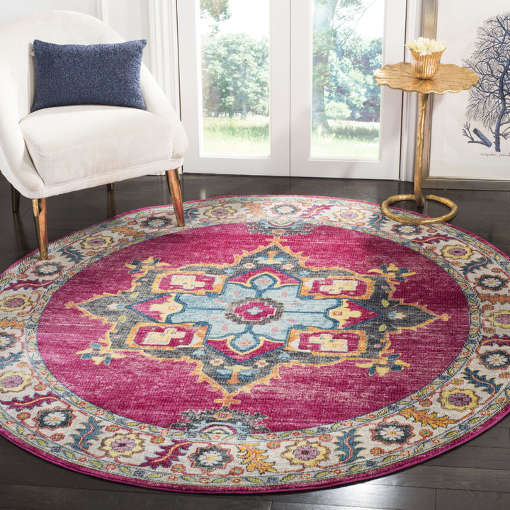 SAFAVIEH Merlot Collection MER108R Fuchsia / Multi Rug Image 11