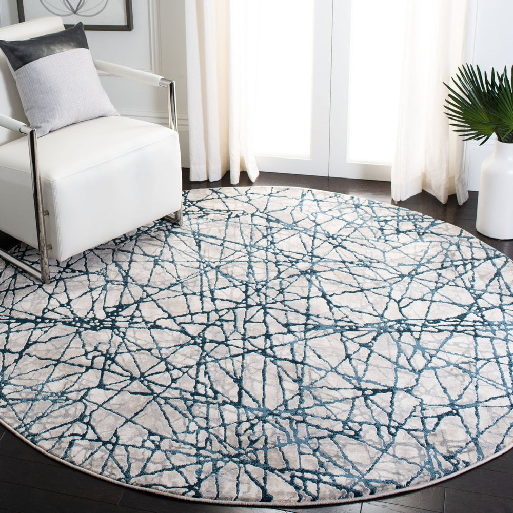 SAFAVIEH Meadow Collection MDW324B Navy / Ivory Rug Image 2