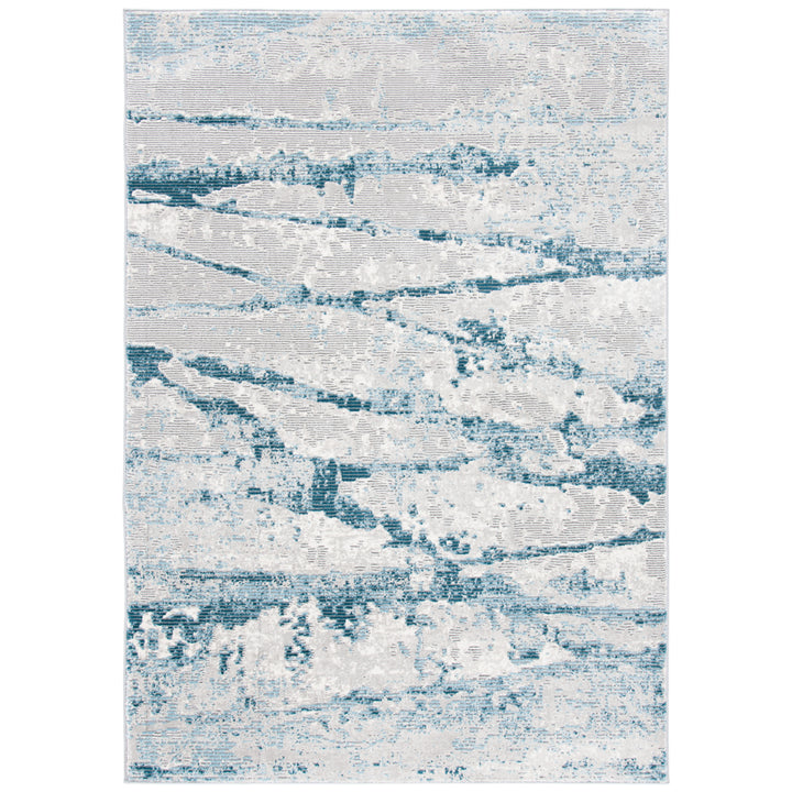 SAFAVIEH Meadow Collection MDW560F Light Grey / Blue Rug Image 1