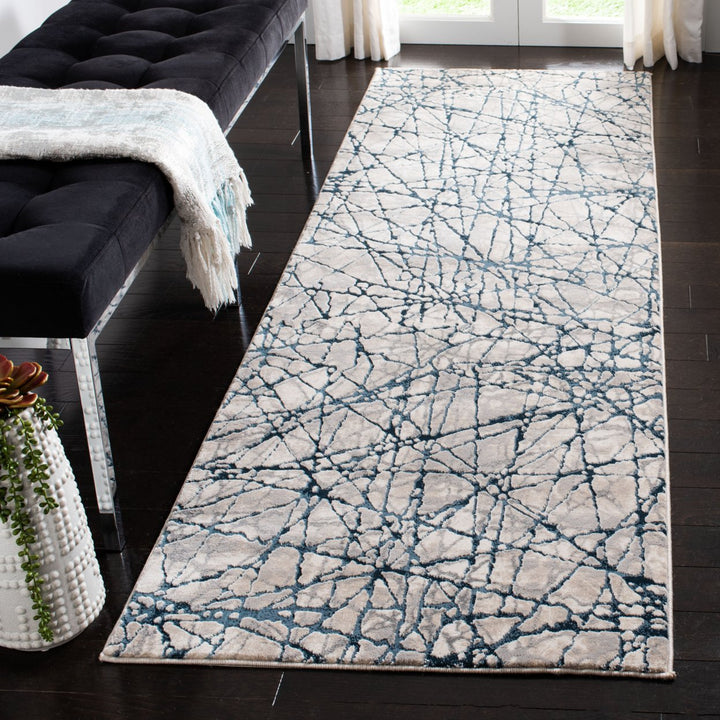 SAFAVIEH Meadow Collection MDW324B Navy / Ivory Rug Image 3