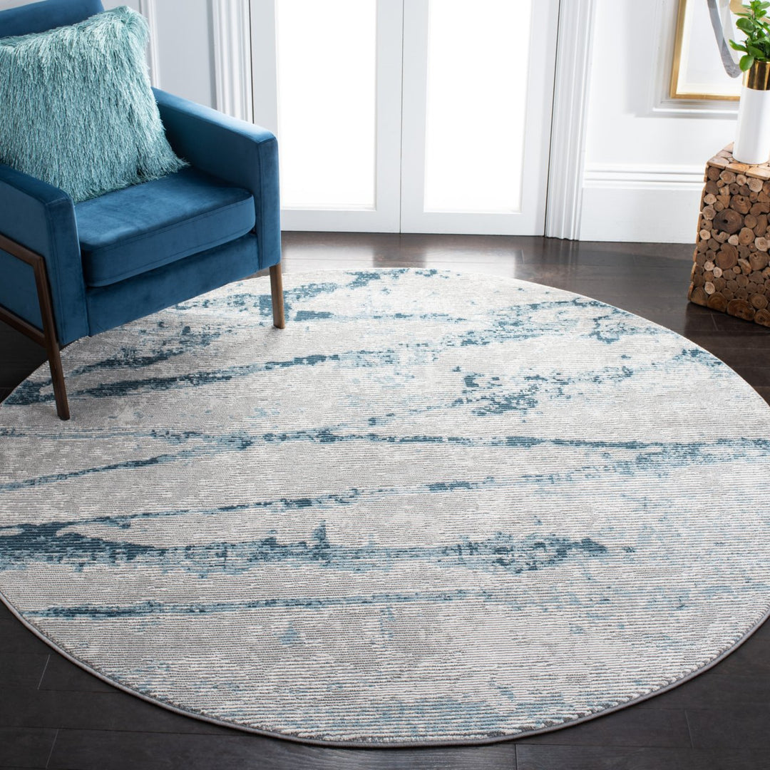 SAFAVIEH Meadow Collection MDW560F Light Grey / Blue Rug Image 2