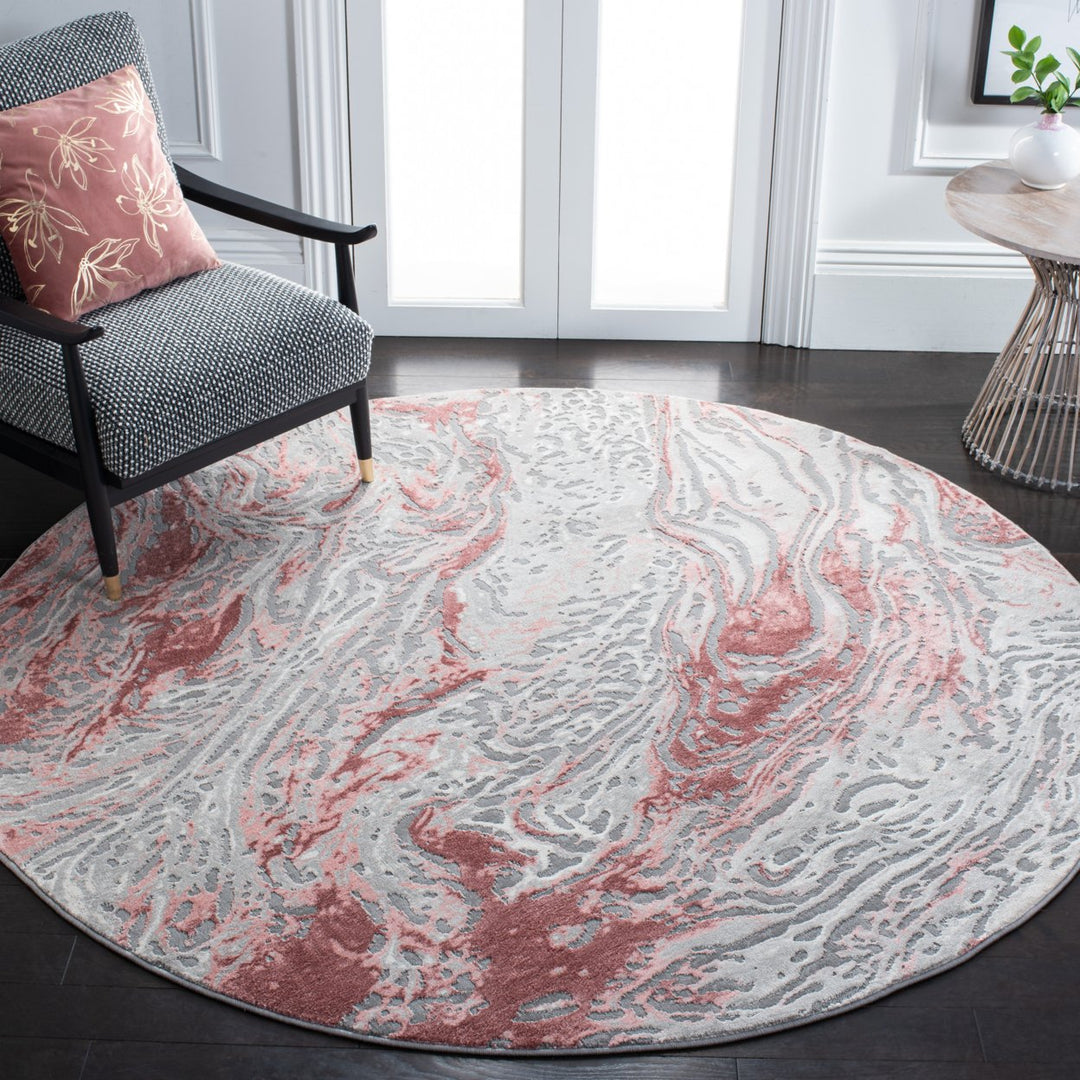 SAFAVIEH Meadow Collection MDW568H Grey / Pink Rug Image 2