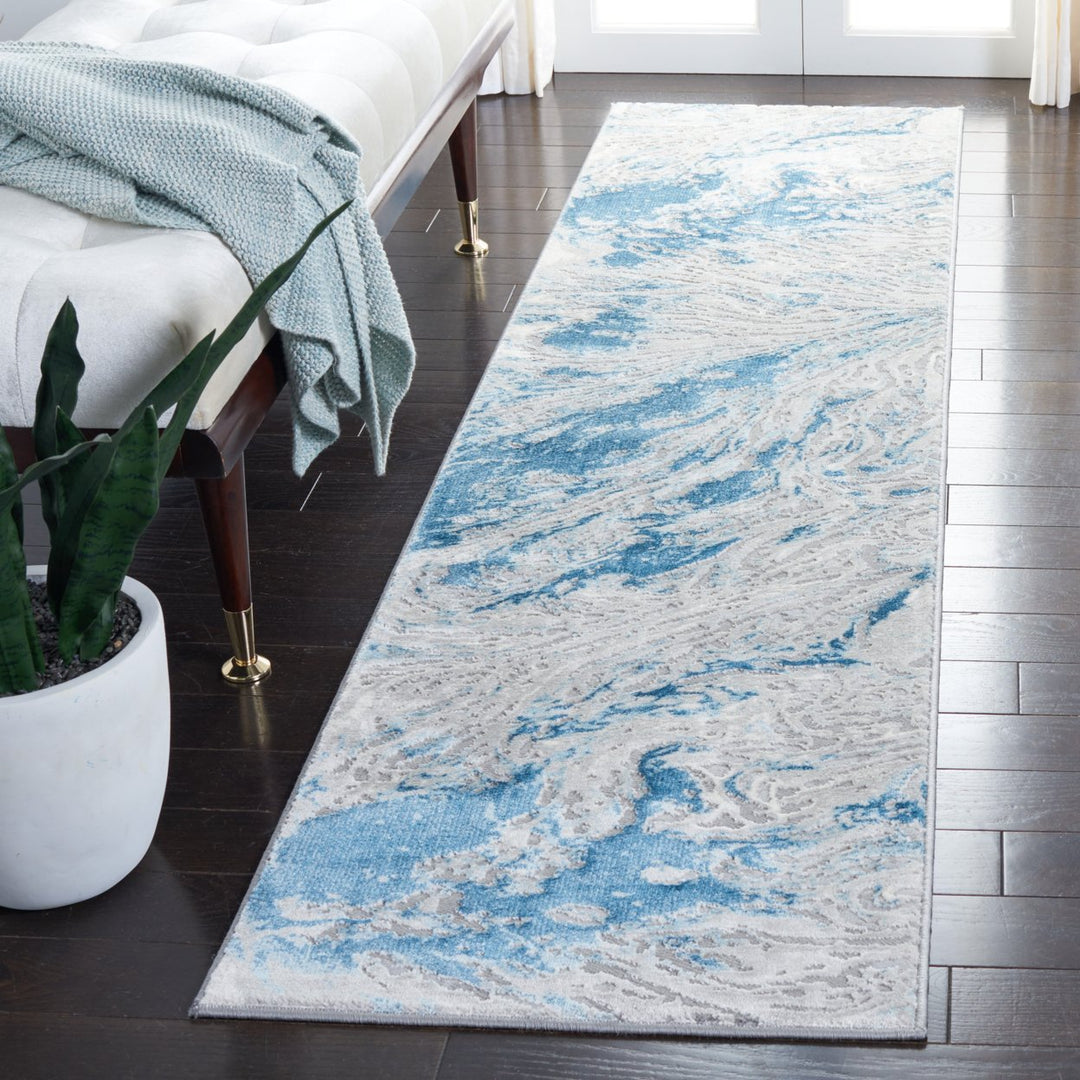 SAFAVIEH Meadow Collection MDW568F Grey / Blue Rug Image 3