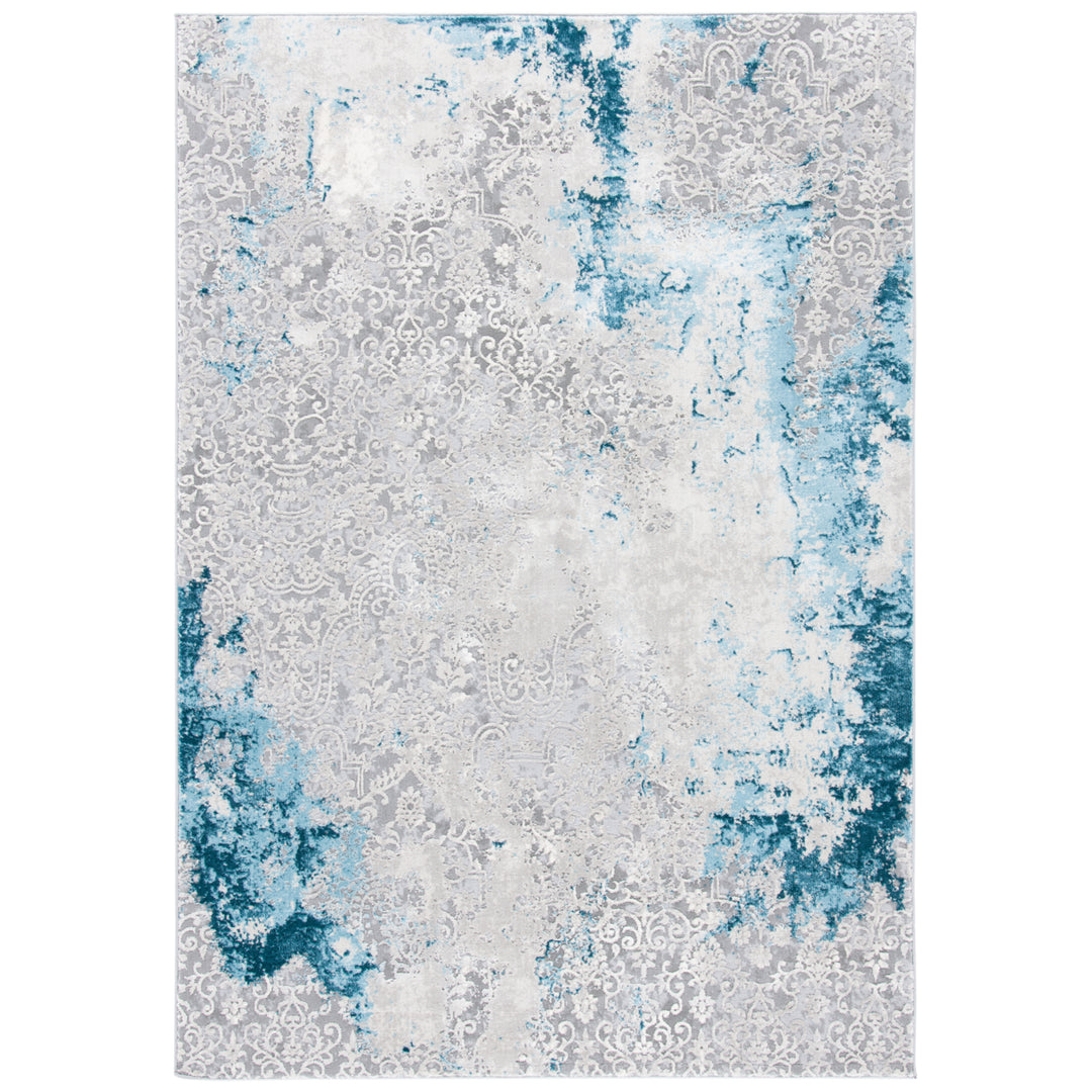 SAFAVIEH Meadow Collection MDW573F Light Grey / Blue Rug Image 1