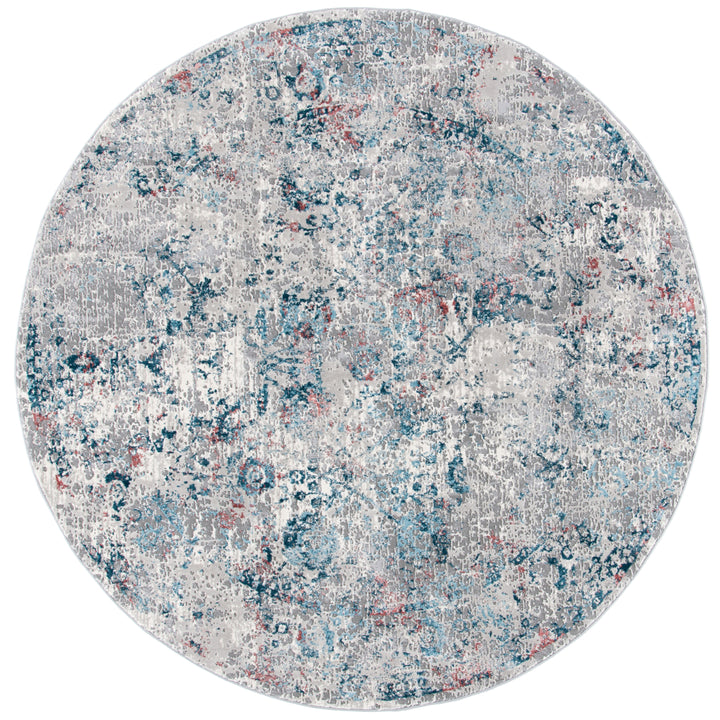 SAFAVIEH Meadow Collection MDW583G Light Grey / Blue Rug Image 4