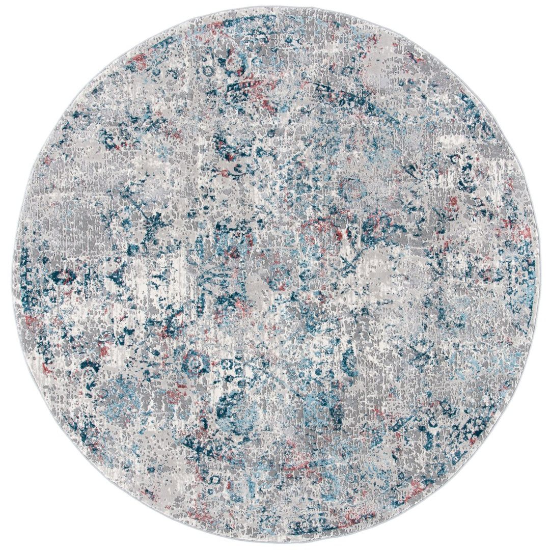 SAFAVIEH Meadow Collection MDW583G Light Grey / Blue Rug Image 1