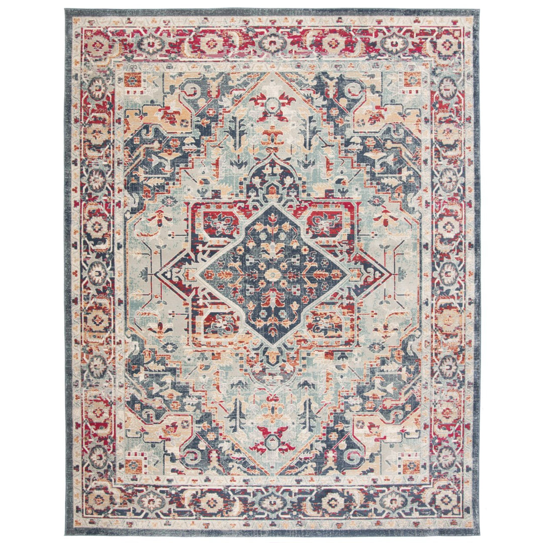 SAFAVIEH Merlot Collection MER310N Navy / Aqua Rug Image 1