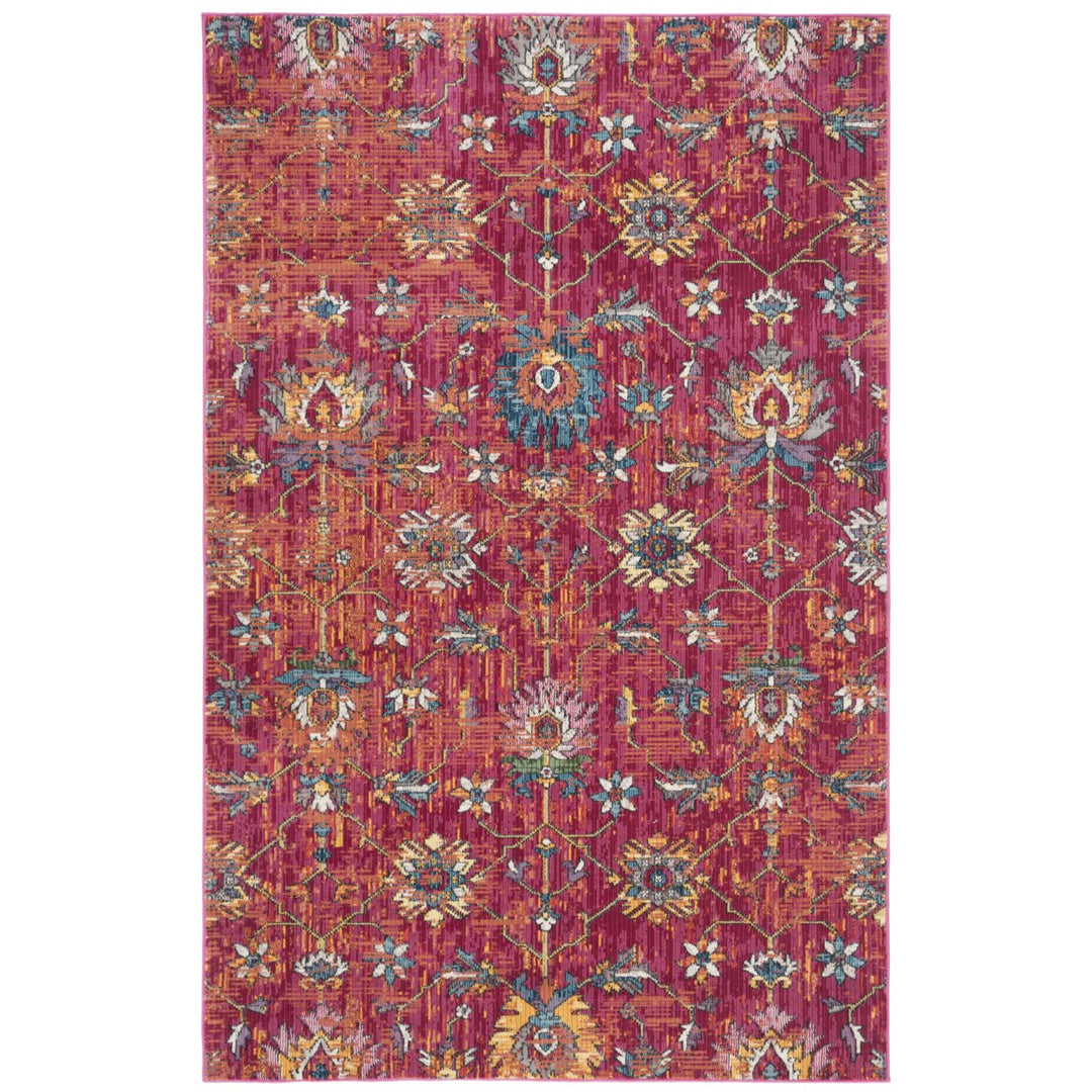 SAFAVIEH Merlot Collection MER311Q Red / Aqua Rug Image 1