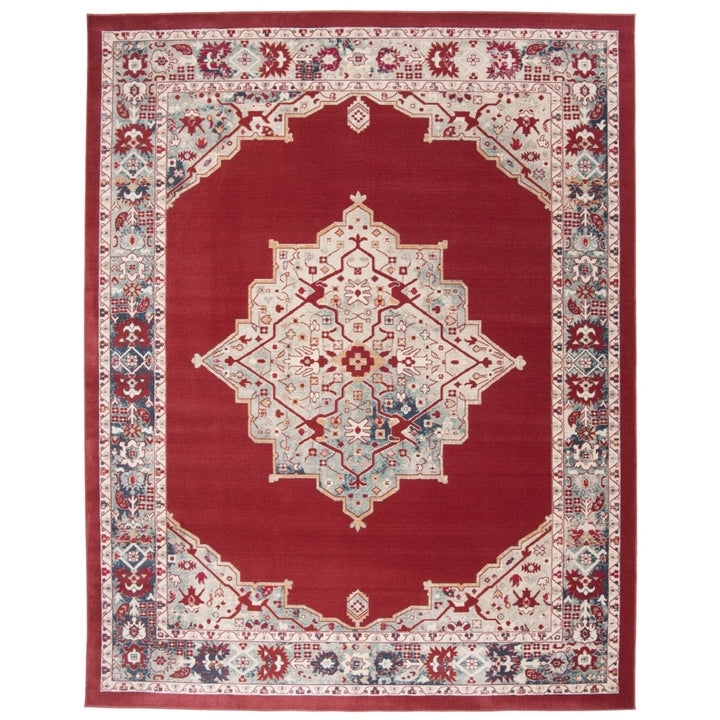 SAFAVIEH Merlot Collection MER312Q Red / Aqua Rug Image 1