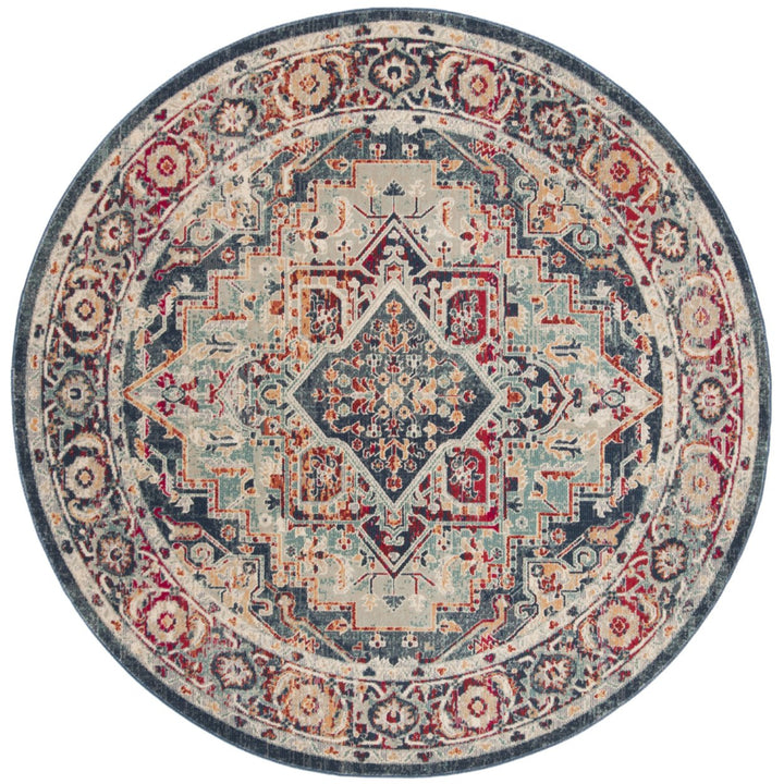 SAFAVIEH Merlot Collection MER310N Navy / Aqua Rug Image 4