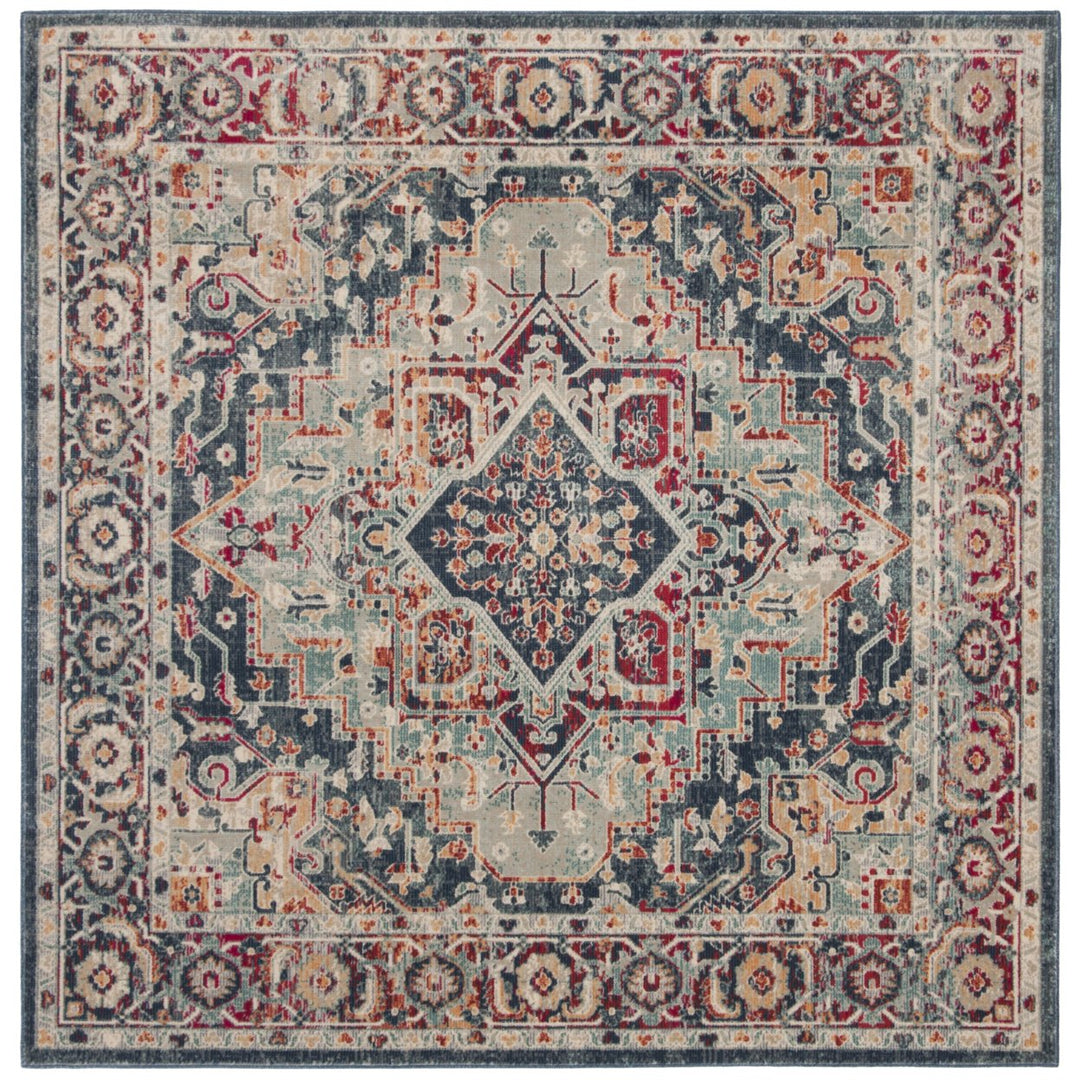 SAFAVIEH Merlot Collection MER310N Navy / Aqua Rug Image 5