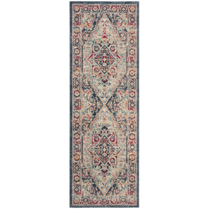 SAFAVIEH Merlot Collection MER310N Navy / Aqua Rug Image 7