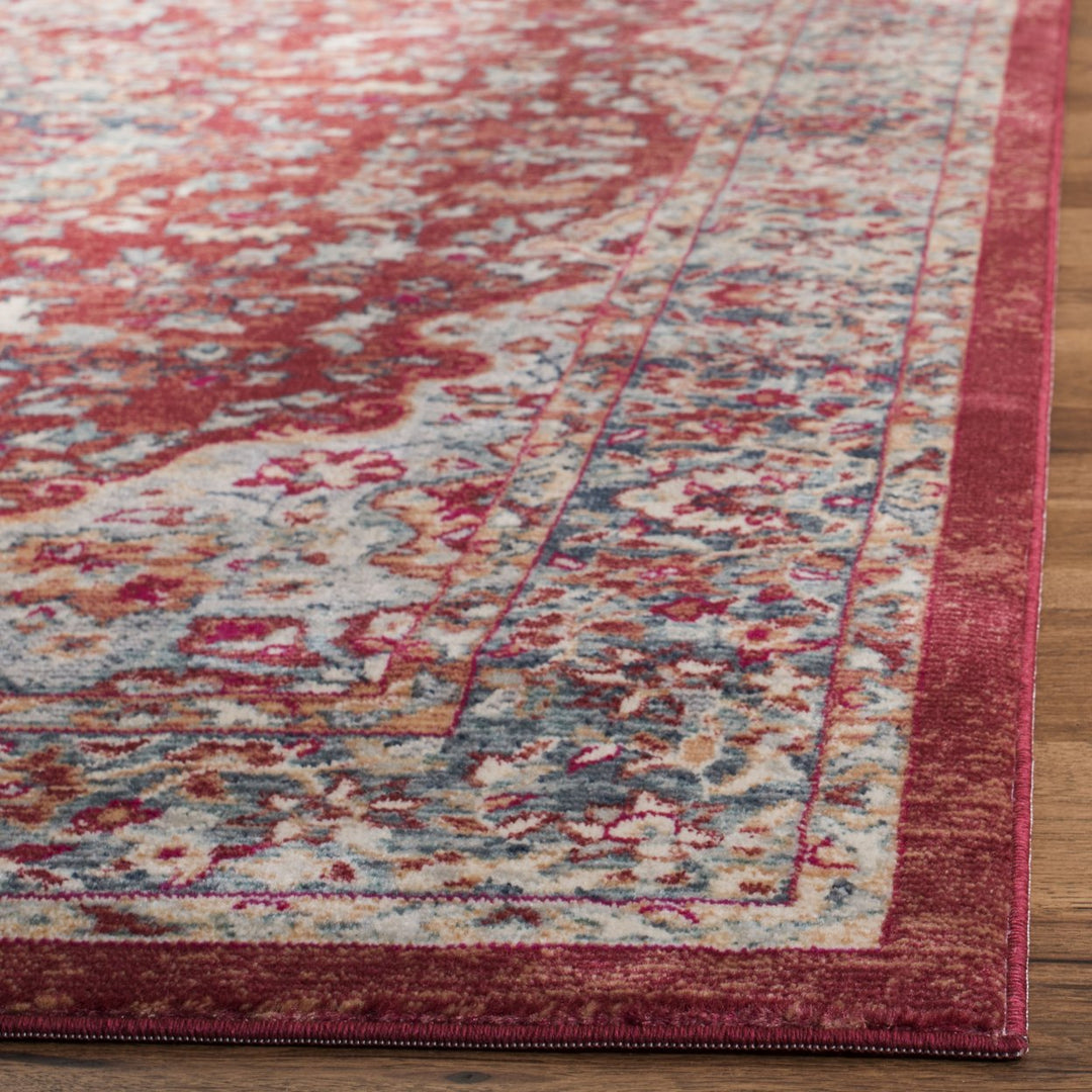 SAFAVIEH Merlot Collection MER311Q Red / Aqua Rug Image 5