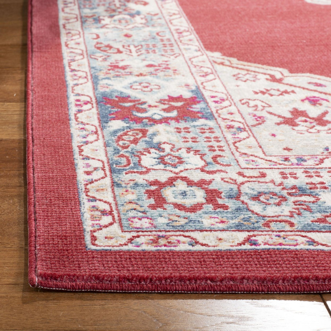 SAFAVIEH Merlot Collection MER312Q Red / Aqua Rug Image 5