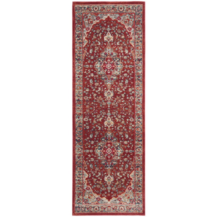 SAFAVIEH Merlot Collection MER311Q Red / Aqua Rug Image 6