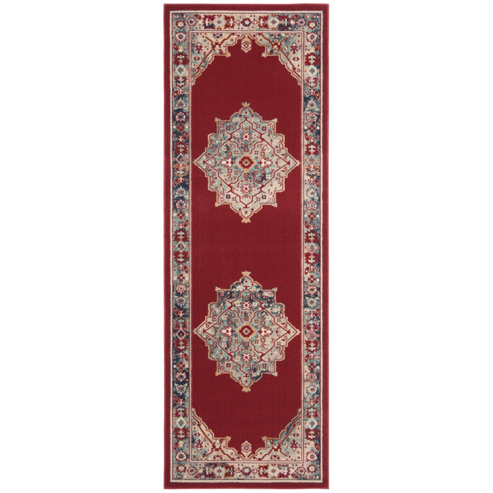 SAFAVIEH Merlot Collection MER312Q Red / Aqua Rug Image 6