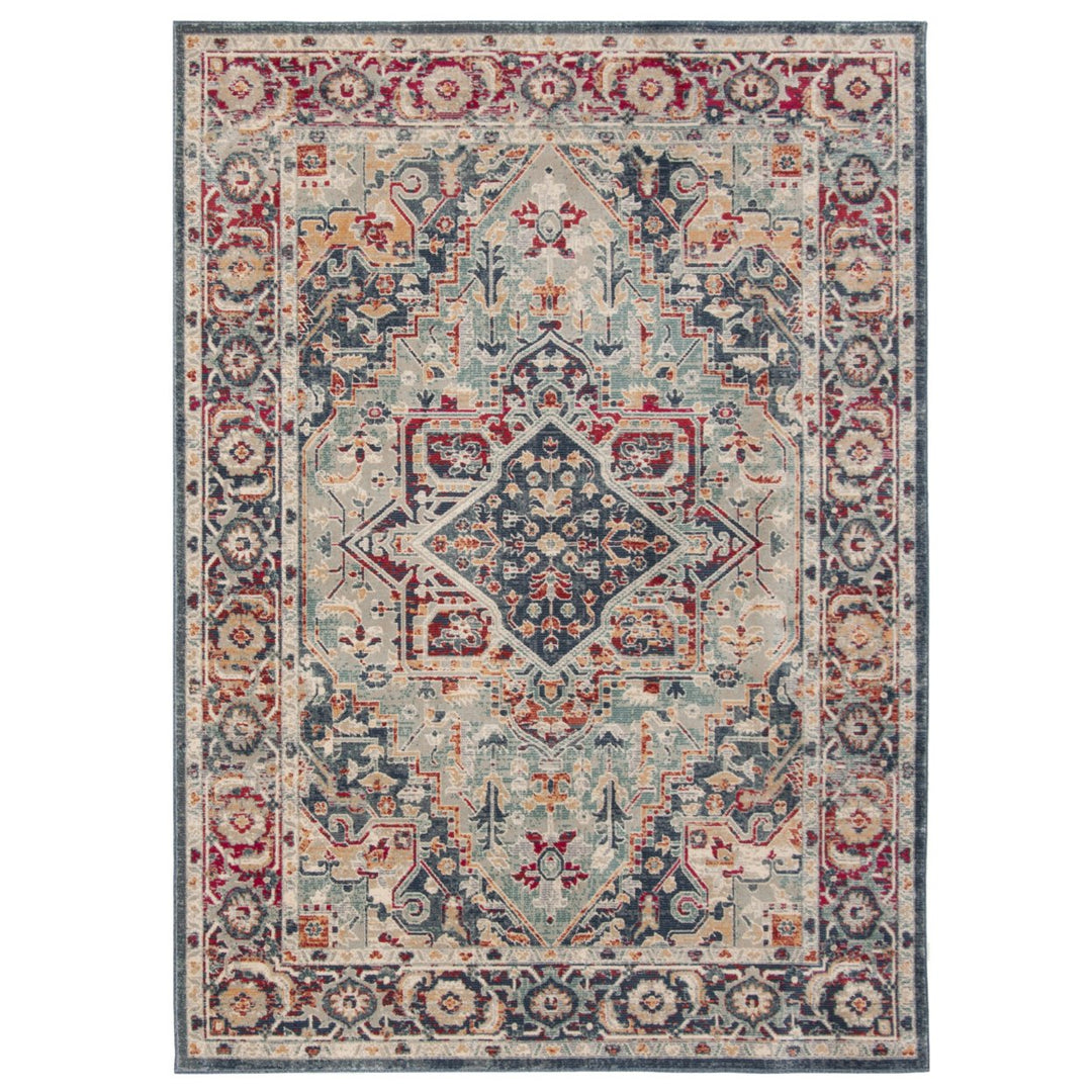 SAFAVIEH Merlot Collection MER310N Navy / Aqua Rug Image 1