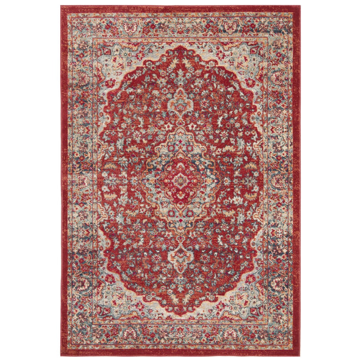 SAFAVIEH Merlot Collection MER311Q Red / Aqua Rug Image 7