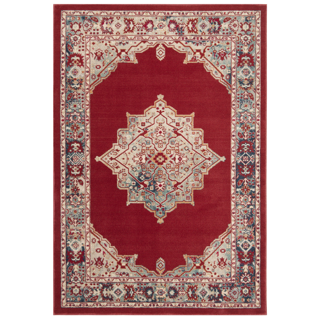 SAFAVIEH Merlot Collection MER312Q Red / Aqua Rug Image 7