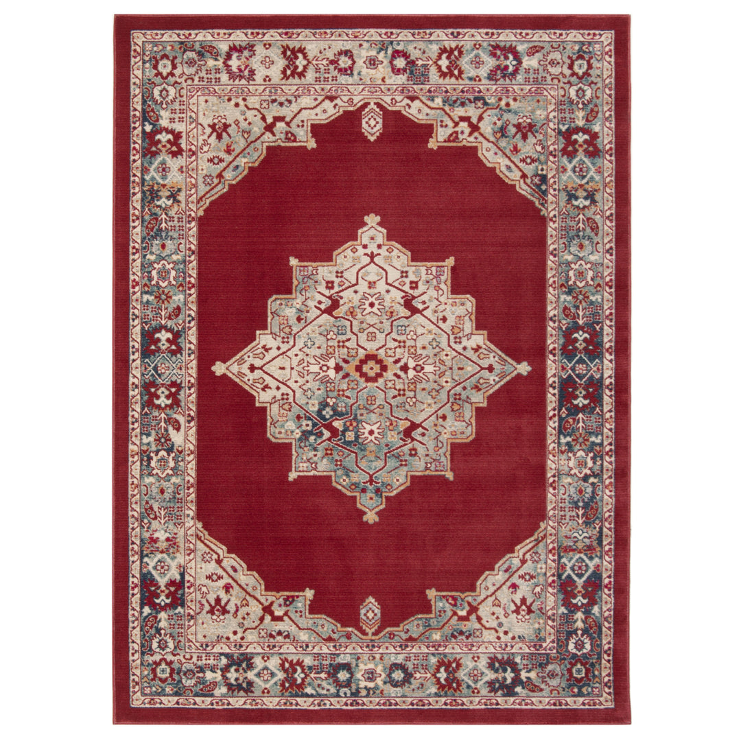 SAFAVIEH Merlot Collection MER312Q Red / Aqua Rug Image 8