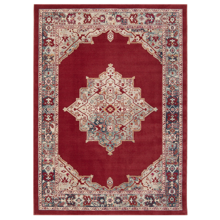 SAFAVIEH Merlot Collection MER312Q Red / Aqua Rug Image 8