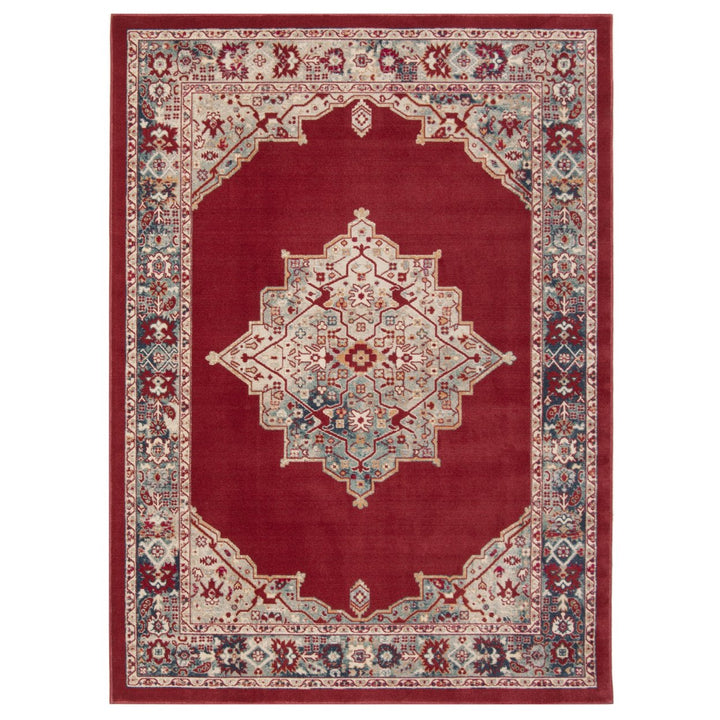 SAFAVIEH Merlot Collection MER312Q Red / Aqua Rug Image 1