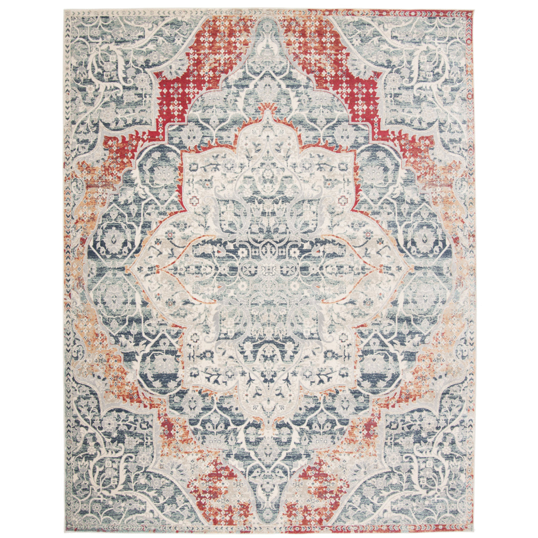 SAFAVIEH Merlot Collection MER313F Grey / Navy Rug Image 1