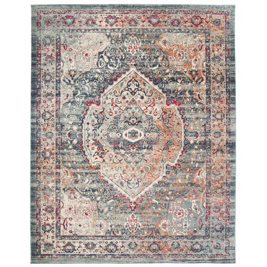 SAFAVIEH Merlot Collection MER314N Navy / Aqua Rug Image 1