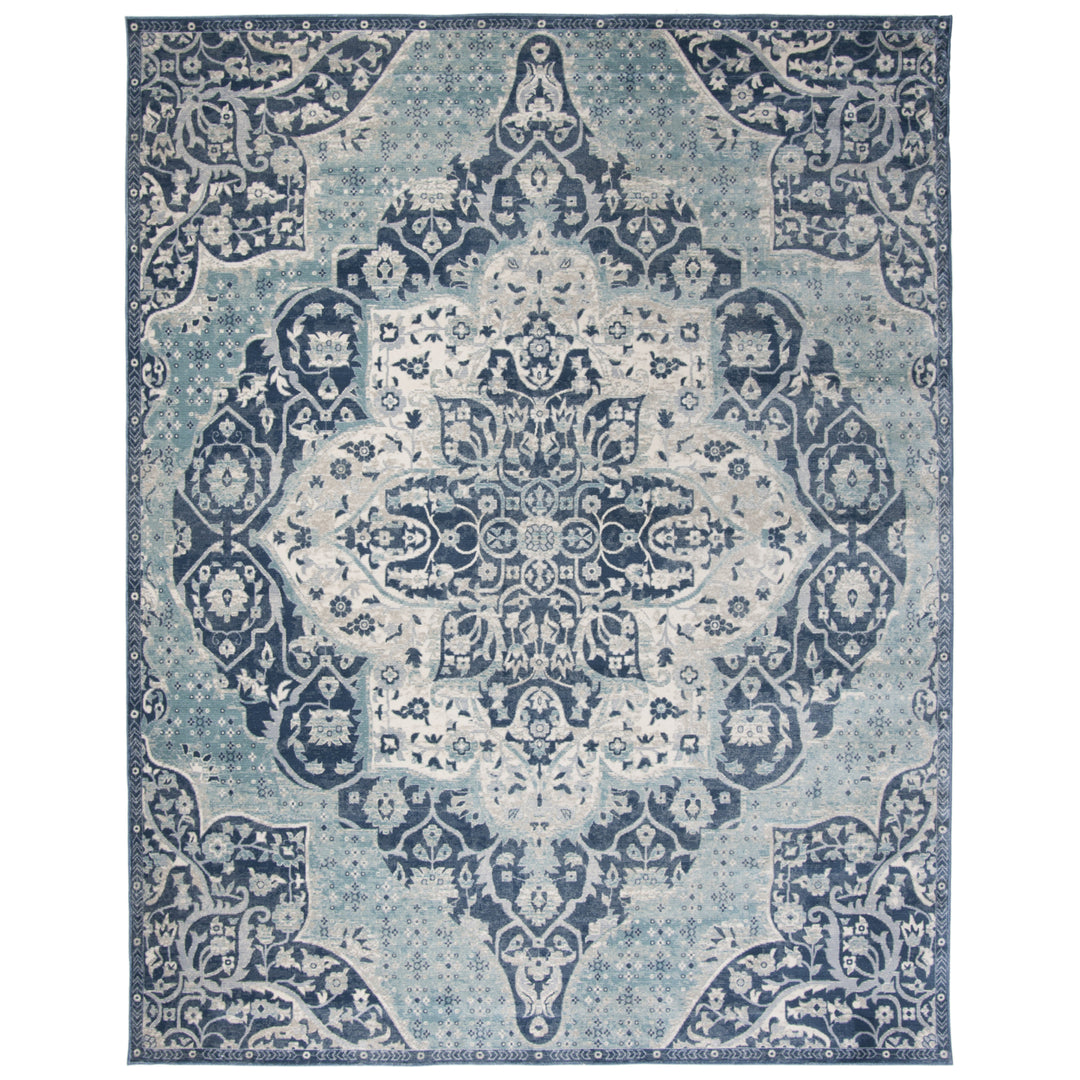 SAFAVIEH Merlot Collection MER313N Navy / Aqua Rug Image 1