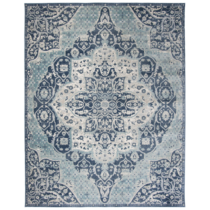 SAFAVIEH Merlot Collection MER313N Navy / Aqua Rug Image 1