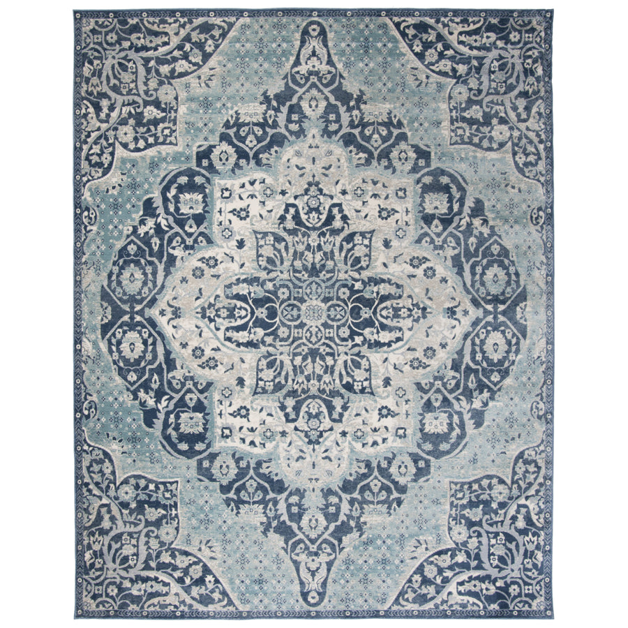 SAFAVIEH Merlot Collection MER313N Navy / Aqua Rug Image 1