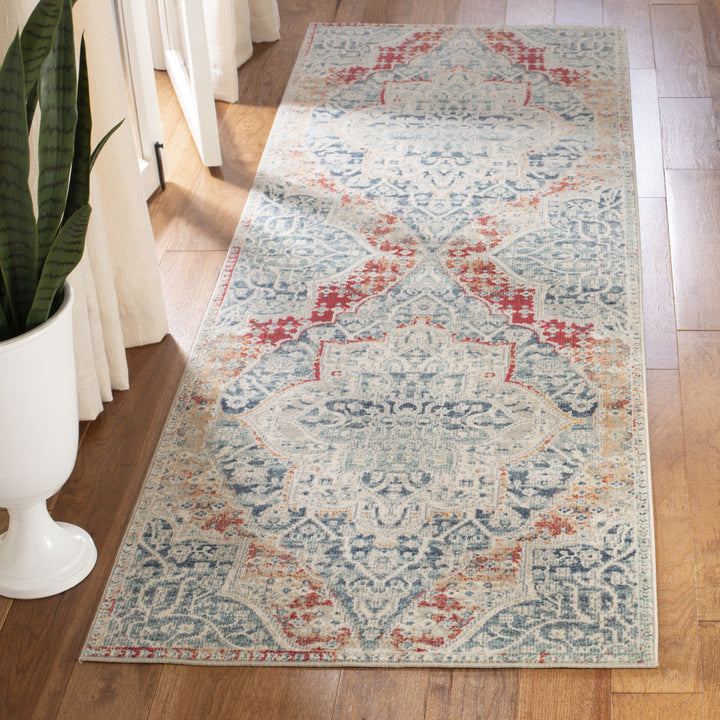 SAFAVIEH Merlot Collection MER313F Grey / Navy Rug Image 3