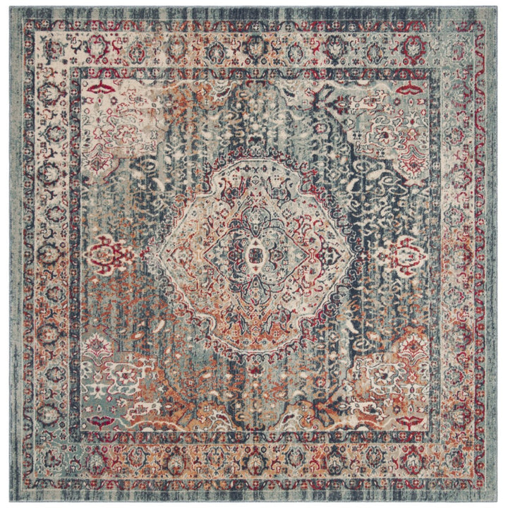 SAFAVIEH Merlot Collection MER314N Navy / Aqua Rug Image 5