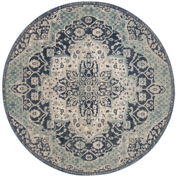 SAFAVIEH Merlot Collection MER313N Navy / Aqua Rug Image 4