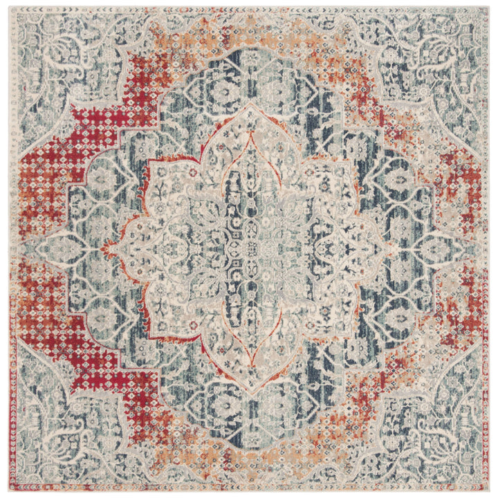 SAFAVIEH Merlot Collection MER313F Grey / Navy Rug Image 4