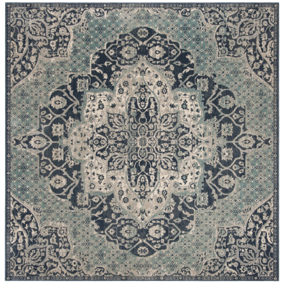 SAFAVIEH Merlot Collection MER313N Navy / Aqua Rug Image 5