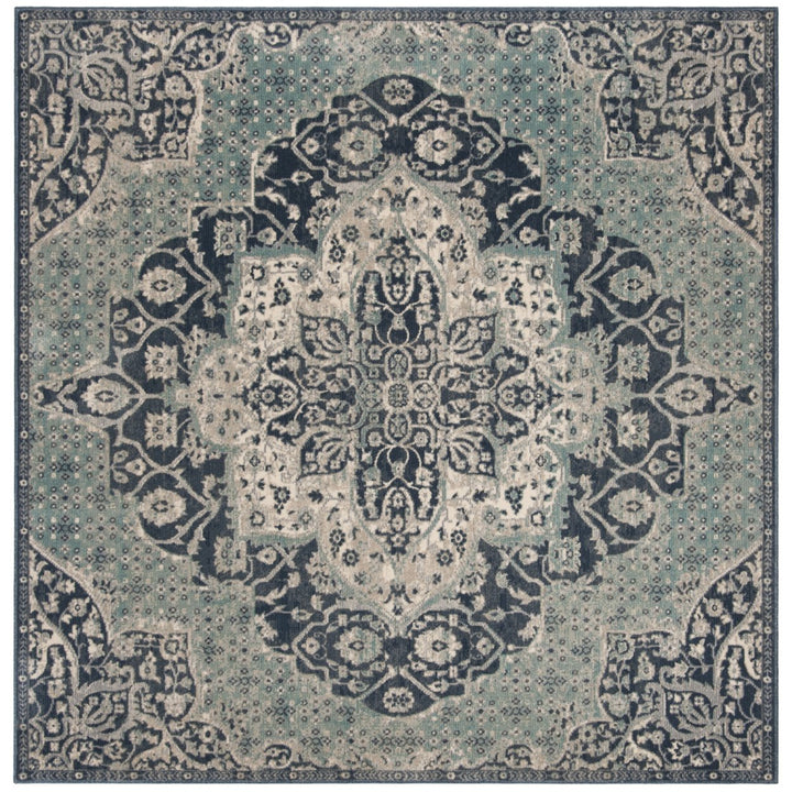 SAFAVIEH Merlot Collection MER313N Navy / Aqua Rug Image 1