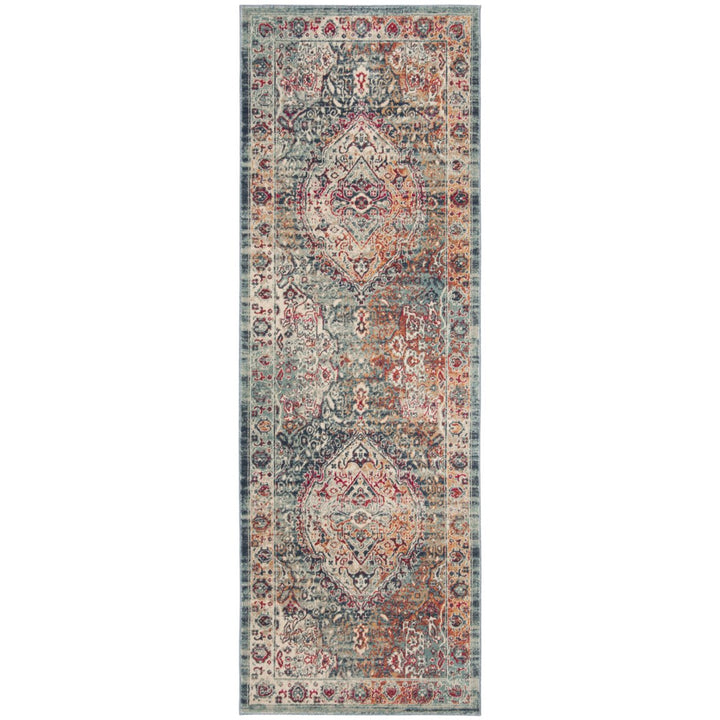 SAFAVIEH Merlot Collection MER314N Navy / Aqua Rug Image 7