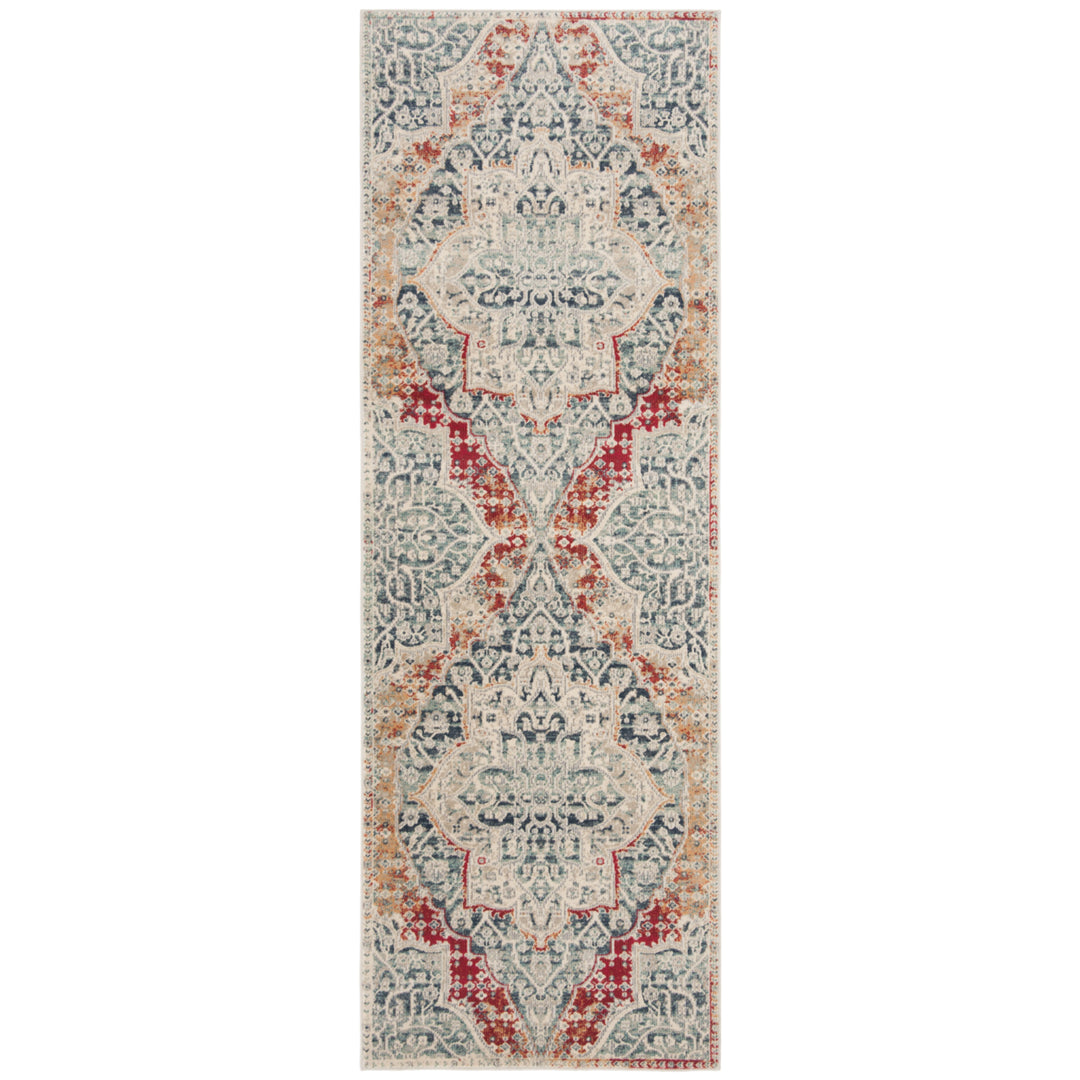 SAFAVIEH Merlot Collection MER313F Grey / Navy Rug Image 6