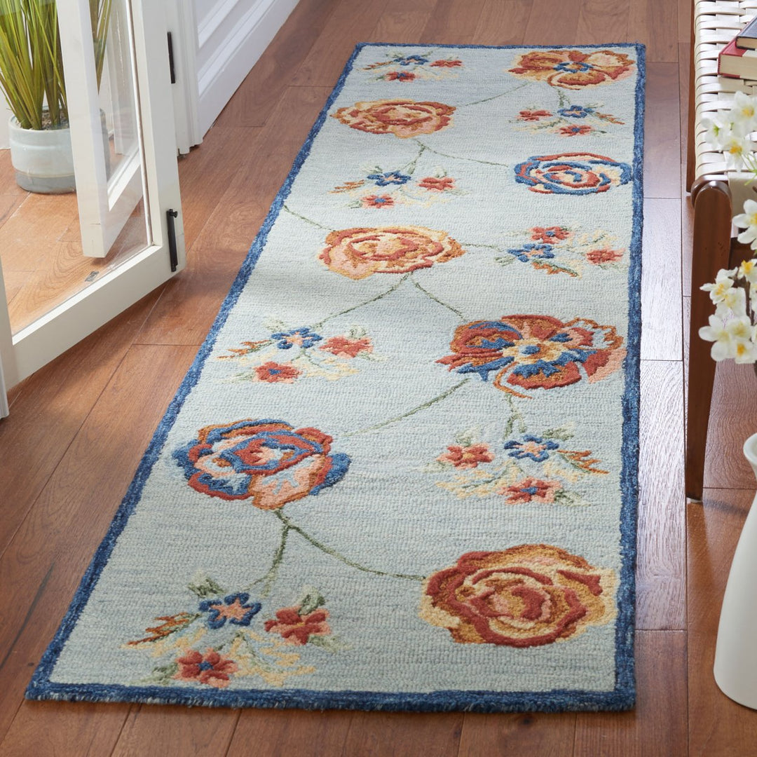 SAFAVIEH Metro MET101M Handmade Blue / Ivory Rug Image 3