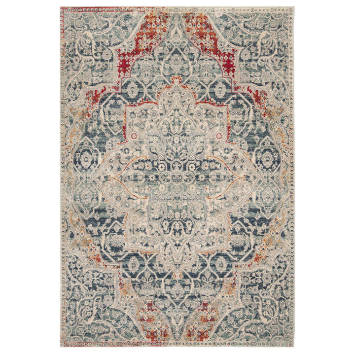 SAFAVIEH Merlot Collection MER313F Grey / Navy Rug Image 7