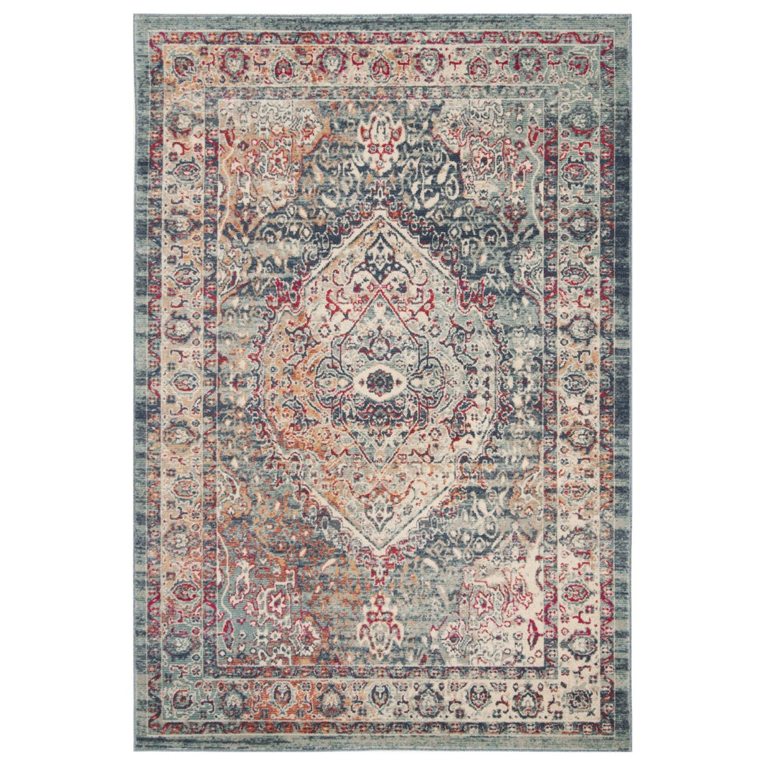 SAFAVIEH Merlot Collection MER314N Navy / Aqua Rug Image 8