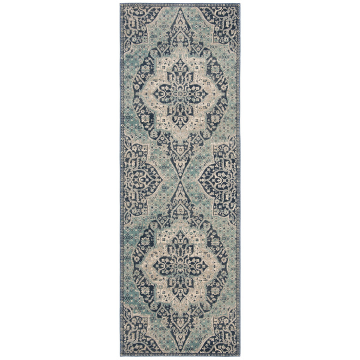 SAFAVIEH Merlot Collection MER313N Navy / Aqua Rug Image 7