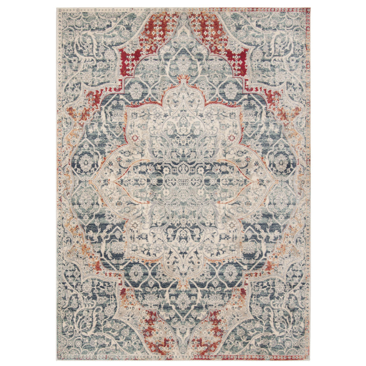 SAFAVIEH Merlot Collection MER313F Grey / Navy Rug Image 1