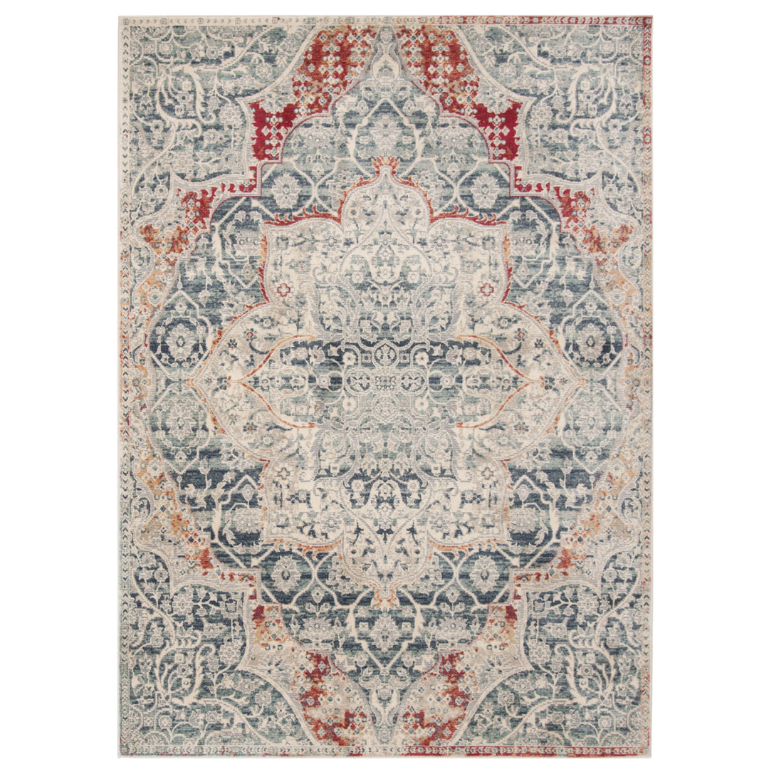 SAFAVIEH Merlot Collection MER313F Grey / Navy Rug Image 8