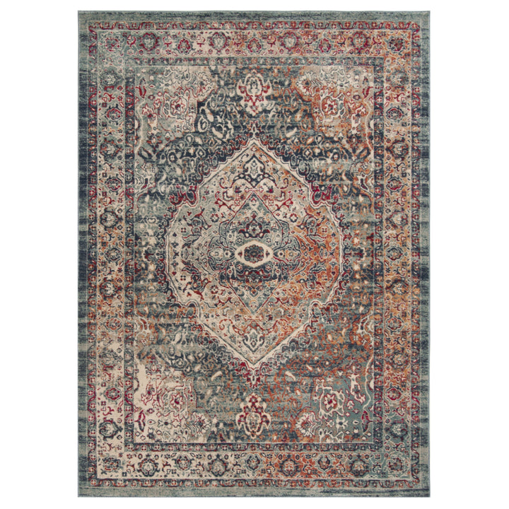 SAFAVIEH Merlot Collection MER314N Navy / Aqua Rug Image 9