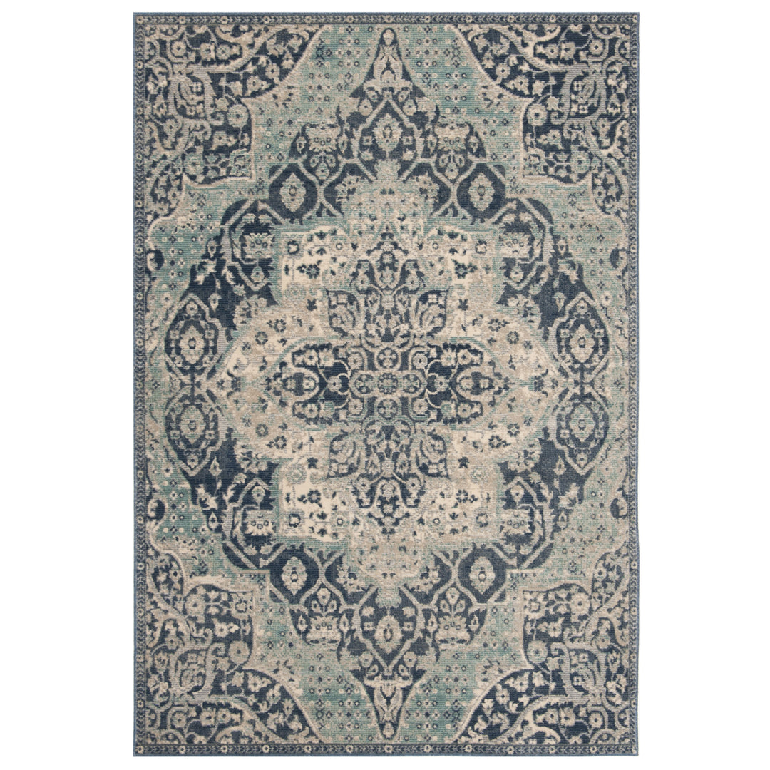 SAFAVIEH Merlot Collection MER313N Navy / Aqua Rug Image 8